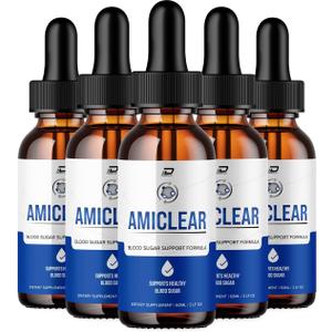 Amiclear Drops Healthy Formula - Dietary Supplement Drops - Extra Strength Amiclear Liquid Drops, Grape Seed, Amiclear Drops Reviews (5 Pack - 300 ML)