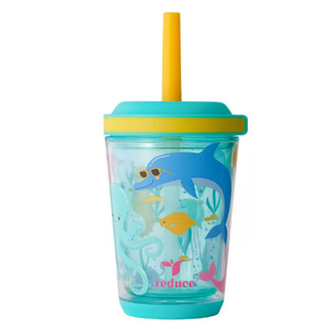 Reduce 12oz Cartwheel Straw Cup, Blue