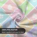 Easter Tablecloth Round 60 Inch,Colorful Spring Plaid Easter Egg Table Cloth Water Resistant Washable Polyester Table Cover for Kitchen Dining Table Easter Party Decorations
