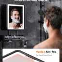 Heated Shower Mirror Fogless for Shaving (Gen 3) - 3 Colors Stepless Dimmable Lights, Anti-Fog Shaving Mirror with Razor Holder, No-Drilling, Removable - Black