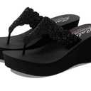 Skechers Women's Padma Flip-Flop, Black/Black, 9