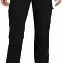 Hiking Pants for Women Lightweight Quick Dry - Water Resistant Cargo Work Pants with 5 Pockets for Camping, Travel & Outdoor (Small, Black)