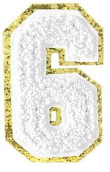 Numbers Patches with Glitter 4 piece