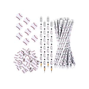 Tinlade 72 Pcs Sports Pencils and Erasers for Kids Fun Wooden Pencils for Kids Boys Sports Themed Birthday Party Favors Students Stationery Party School Office Supplies(Baseball)