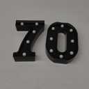 Pooqla Light Up Numbers, Lighted Marquee Number Sign for 70th Birthday Party Decor, Battery Powered LED Number Lights for 70 Party Decor, Lights Sign for Wall Home Anniversary, Decoration 70 (Black)