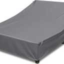 Double Lounge Chair Cover 100% Waterproof Outdoor Chaise Lounge Cover 600D Weather Resistant Material, UV Protection, Windproof Design Double Wide Patio Lounge Chairs Covers (Grey)