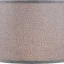 Aspen Creative 38028-2, K/D Hardback Empire Transitional Collapsible Spider Shade, 13" Top x 15" Bottom x 10" Slant, Dark Grey Linen With Black Trim, Set of 2