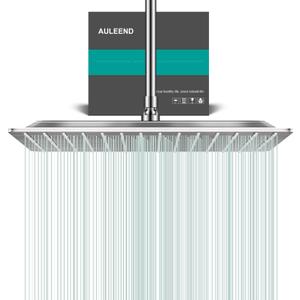 Square Rain Shower Head, High Flow Stainless Steel,Work with any decorative styleAll Metal Rainfall Shower Head (Brushed Nickel, 16)