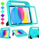 BMOUO Kids Case for 11th Generation (A16) 11 Inch 2025/10th Generation 10.9" 2022 - with Built-in Screen Protector, Shockproof Handle Stand 11th/10th Generation Case for Kids, Turquoise