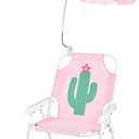 PLULON Kids Beach Chair with Umbrella Folding Lawn and Camping Chair with Summer Shade for Beach, Pool, Travel and Outdoor (for 1-5 Years Old) (Light Pink)