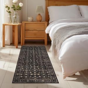 Ruaruarug Area Rug Non Slip Machine Washable Ultra Soft Living Room/Bedroom/Kitchen/Outdoor/Classroom Black Gold, 2'6'