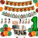 Hunting Birthday Decorations for Boys - Hunting Theme Party Happy Birthday Banner Hunting Theme Glitter Photo Banner One High Chair Banner Cake Topper for Hunting 1st Birthday Decorations for Boys