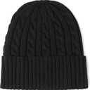 Revony Cable Knit Cuff Beanie for Women  Soft, Cute & Perfect for Everyday Winter Wear (One Size-Medium, Black)