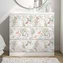 Safiyya Floral Peel and Stick Wallpaper Boho Contact Paper 17.3" x 197" Removable Self Adhesive Waterproof Wallpaper for Bathroom and Bedroom Botanical Modern Wall Paper Pink