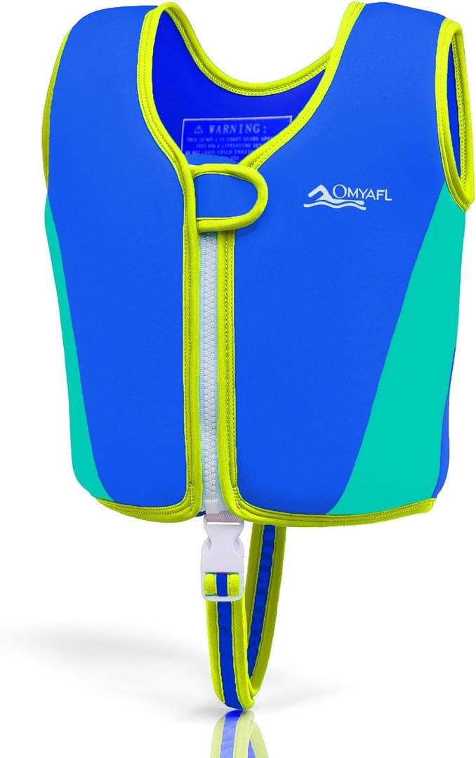 Toddler Swim Vest Kids Floaties Boys Girls Swim Float Jacket Buoyancy Swimwear (Small(1-2yrs/22-33lbs), Blue/Aqua)