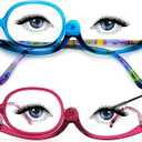 Sehnsucht 2 Pairs Eye Make Up Reading Glasses Womens Magnifying Cosmetic Readers Rotating Makeup Glasses for Women