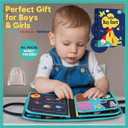 Toddler Sensory Busy Board: Travel Toy Activity Book for Girls Boys, Motor Skill Development Gift for Baby Aged 3-4 Years, Fine Educational Preschool Montessori Learning Toy for Car Airplane Space