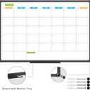 JILoffice Dry Erase Calendar Whiteboard - Magnetic White Board Monthly 36 x 24 Inch, Black Aluminum Frame Wall Mounted for Office Home and School