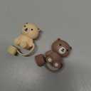 WATIIFUFU 2pcs Cute Straw Topper Reusable Straw Covers for Bubble Tea Cartoon Bear Cap