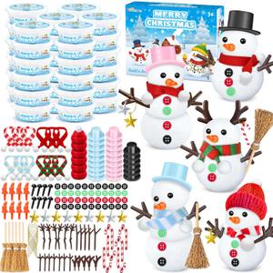 Shemira DIY Snowman Kit, Christmas Crafts for Kids, Modeling Air Dry Clay Craft Kits for Kids, DIY Christmas Ornaments Kits,Party Favors Stocking Stuffers (12)