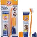 Arm & Hammer for Pets Tartar Control Kit for Dogs Contains Toothpaste, Toothbrush & Fingerbrush Reduces Plaque & Tartar Buildup, 3-Piece Kit, Banana Mint Flavor (Pack of 1)