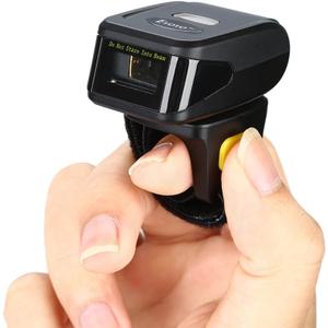 Eyoyo 1D Wireless Ring Barcode Scanner, Compatible with Bluetooth Function & 2.4GHz Wireless & Wired Connection, Portable Wearable Mini Finger Bar Code Reader Work with Windows, Mac OS, Android 4.0+,