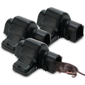Rat Traps Indoor and Outdoor - 3 Pack Dual-Entry Large Rat Trap Outdoor and Indoor for Home, Garden and Restaurant with 99.9% Trap Rate | Easy to Use Rodent Traps with Safe Hands Free Design - UCatch