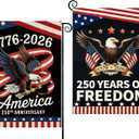 2 x 2PCS 250th Anniversary American Garden Flag,July 4th Independence Day Patriotic Banner,Double-Sided Waterproof 1776-2026 Commemorative Flags