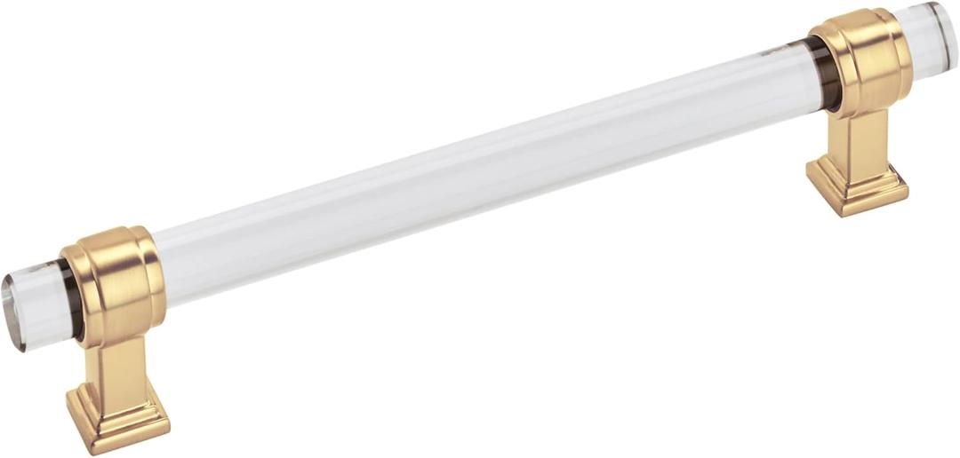 Amerock | Cabinet Pull | Clear/Champagne Bronze | 6-5/16 inch (160 mm) Center to Center | Glacio | 1 Pack | Drawer Pull | Drawer Handle | Cabinet Hardware