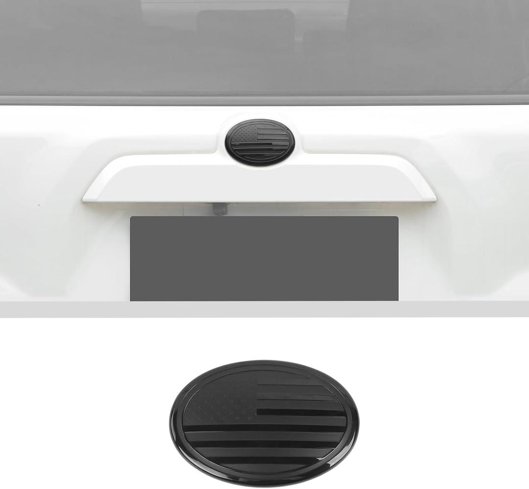 Car Emblem Vehicle Badge Automotive Emblem Logo Cover Trim Fit for Toyota Series, for Camry, RAV4, Corolla, Tacoma, Highlander, 4Runner Series Exterior Accessories Small Black US Flag(5.27 * 3.66) in