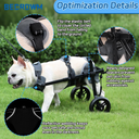 Dog Wheelchair for Back Legs with 2 Wheels Adjustable Pet Doggy Wheelchairs with Disabled Hind Legs Walking-Dog Legs Brace and Hip Support, Light Weight(Split-Type, M),Gray