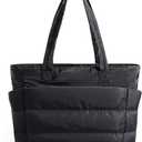 BAGSMART Tote Bag for Women, Lightweight Puffy Tote Bag with Compartments Shoulder Bag Handbag for Travel, Work, Gym