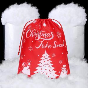 Fovths 21 Ounce/600 G Christmas Fake Snow Decor Artificial Clouds Snow Decorations Fluffy Indoor Cotton Like Fiber Faux for Mantle Village Nativity Christmas Tree Displays
