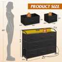 WLIVE Led Dresser for Bedroom, Black Dresser TV Stand for Bedroom with LED Lights and Power Outlet, Wide Chest of Drawers for Hallway, 8 Fabric Drawers for Living Room and Entryway, Easy to Assemble, 13.3"D x 39.3"W x 31.4"H8 Drawers with LED