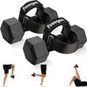 Dumbbell Foot Attachment, Tibialis Trainer, Adjustable Ankle Weights, Ankle Straps for Weight Lifting, Leg Workouts at Home for Hip, Shin Splint, Hamstring Curls, Leg extensions, Home Gym Equipment, Black Pair
