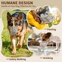 Mayerzon Dog Muzzle to Prevent Biting Scavenging Chewing, Soft Mesh Puppy Muzzles for Large Sized Dogs, Breathable, Reflective, Adjustable Mouth Guard for Grooming Walking Training (L, Khaki)
