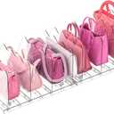 HAN SHENG Adjustable Shelf Divider for Closet Purse Organizer Clear Shelves Dividers Clothes Purse Bag Handbag Organizer Purse Display Stand Desk File Sorter Stand Holder Bookshelf (8 Layers)