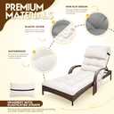 Outdoor Chaise Lounge Chair Cushion, Waterproof Outdoor Chair Cushions for Patio Furniture, 71 x 21 x 4 Inches Replacement Chaise Lounge Cushion with Ties (Cream)