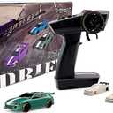 FLYCOLOR Turbo Racing C62 1:76 Scale Drift RC Car with Gyro Mini Full Proportional RTR 2.4GHZ Remote Control with 2 Replaceable Body Shell(Grayish Green)