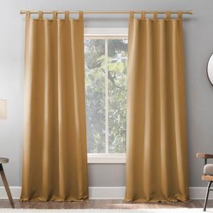 Sun Zero Easton Energy Saving Blackout Tab Top Curtain Panel, Gold, 40" W x 84" L (1 Panel)