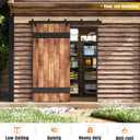 Easelife 6FT Exterior Sliding Barn Door Hardware Kit, Box Rail Track, 450lb Capacity, Black Weather-Resistant Steel, Wall Mount System for Outdoor Use, Fit Single 36in Door