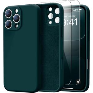 for iPhone 16 Pro Max Case with 2 Screen Protectors - Compatible with Magsafe - Upgraded Camera Protection - Liquid Silicone Protective Phone Case 6.9" for Men, Women,Girls - Pine Green