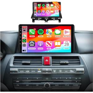 8Core 2G 64G Car Radio Stereo for Honda Accord 8 2008-2013 with 10.1inch1280x720P QLED Touchscreen/DSP 46EQ/Wireless Carplay/Android Auto//5.0 Bluetooth/GPS/WiFi/AHD Rear Camera/MirrorLink
