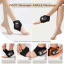 Foot Massager for Neuropathy,4-in-1 Cordless Portable Foot and Ankle Massager for Heel Warming Heating Pad Heated Brace Wrap With 5 Vibration Modes,4 Heat Levels, Portable for Home, 2pcs black