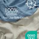 Momcozy Muslin Mini Crib Sheets Fitted - 38''x26'' Pack and Play Sheets for Pack N Play Mattress, 2 Pack Soft & Breathable Natural Cotton Non Slip Bed Cover for Boys, Girls, Grey Blue