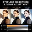 Portable LED Selfie Light Dual Sided Video Conference Lighting with Strong Magnetic Attraction Rechargeable 750mAh, Multipurpose Photography RGB Light for iPhone Phone Webcam Laptop Photo Makeup