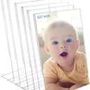 5x7 Acrylic Picture Frames, Set Of 6 Clear Acrylic Frameless Gift for Desktop Display, Vertical Standing Picture or Display Sign Holder with Inserts for Home Office
