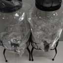 Tanlade 2 Pcs Plastic Drink Dispenser with Stand Beverage Dispenser with Sturdy Metal Base Juice Jar for Parties Lemonade Jar Spigot for Weddings Countertop Water, Each 1 Gallon(Black)