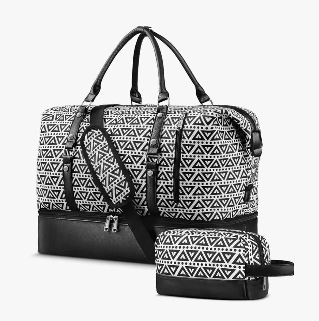 Stouchi Travel Duffel Bags, Large Weekender Tote Bags for Women with Shoe Compartment, Carry on Overnight Bag with Toiletry Bag, Personal Item Travel Bag Airplanes Gym hospital Duffle Bag