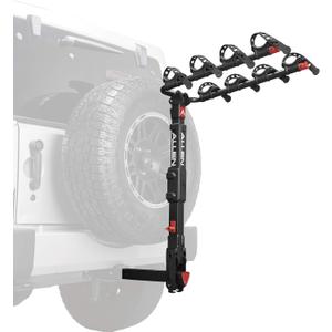 Allen Sports Premier Locking Quick Release 4-Bike Carrier for 2 Inch Hitch on Vehicles with Spare Tire, Model 400QR, Black